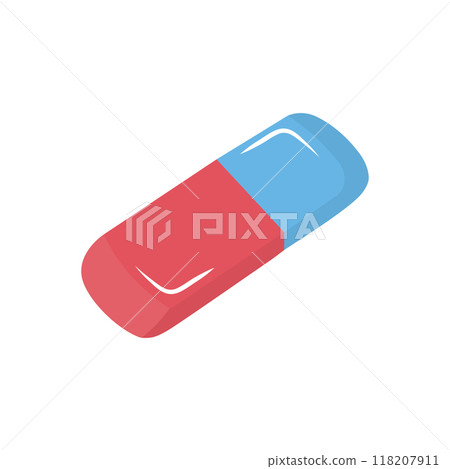 Eraser. Stationery tool for erasing a pencil. 118207911