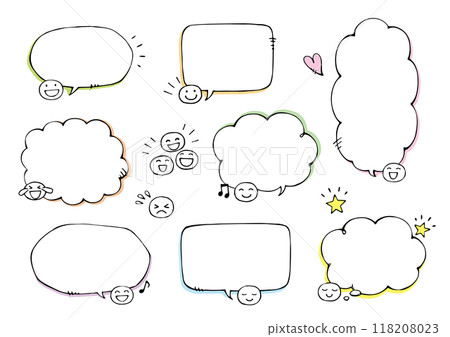 手繪泡泡,上面有可愛的臉孔 手繪泡泡,上面有可愛的臉孔 118208023