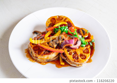 Lotus root stuffed with meat 118208220