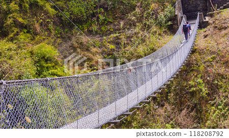 Suspension Footbridge, Himalaya 118208792