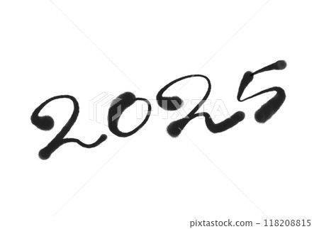 2025 Western calendar calligraphy, handwritten, diagonal, calligraphy 118208815