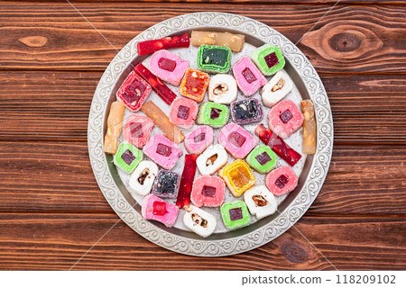 Turkish delight candy . Rahat lokum photography 118209102