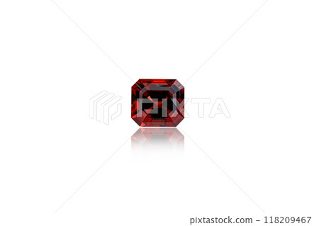 macro stone mineral Garnet on a white background macro stone mineral Garnet on a white background 118209467