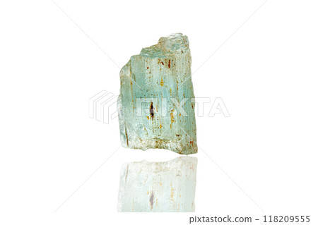 macro mineral stone aquamarine on a white background 118209555
