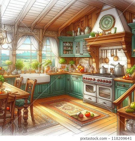 A stylish Scandinavian-style kitchen with a gentle touch 118209641