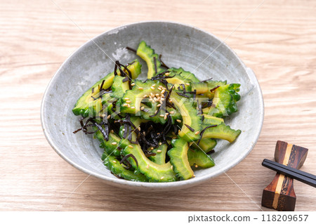 Stir-fried bitter melon with salted kelp Stir-fried bitter melon with salted kelp 118209657