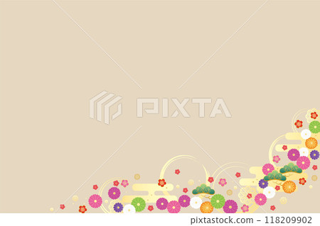 Background material-Early spring frame 12-2 vector 118209902