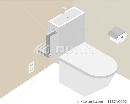 Isometric simple western-style toilet image material Isometric simple western-style toilet image material 118210062