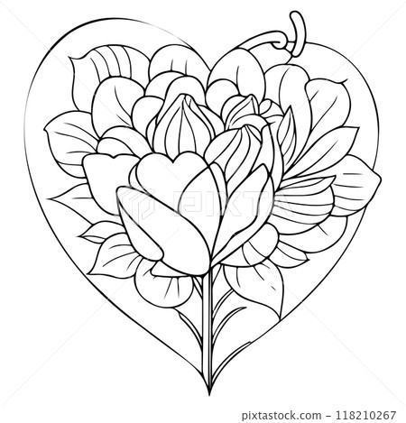 doodle valentine love flower rose heart illustration sketch doodle valentine love flower rose heart illustration sketch 118210267