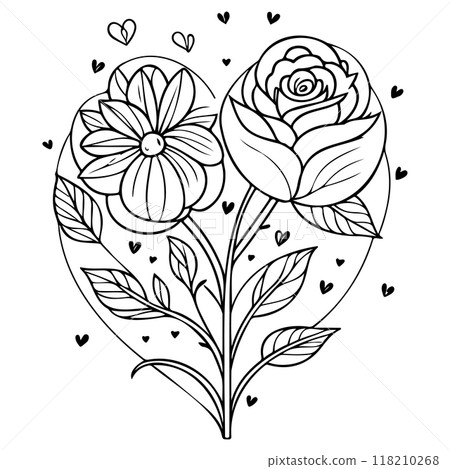 doodle valentine love flower rose heart illustration sketch doodle valentine love flower rose heart illustration sketch 118210268