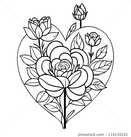 doodle valentine love flower rose heart illustration sketch doodle valentine love flower rose heart illustration sketch 118210281
