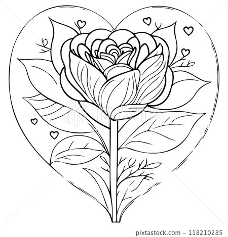 doodle valentine love flower rose heart illustration sketch doodle valentine love flower rose heart illustration sketch 118210285
