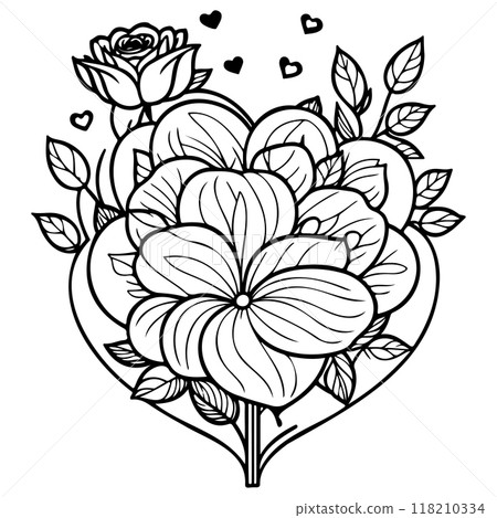 doodle valentine love flower rose heart illustration sketch doodle valentine love flower rose heart illustration sketch 118210334