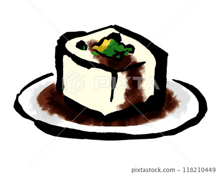 豆腐（冷豆腐）插畫 可以在酒吧使用的畫筆風格插畫 118210449