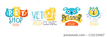 Pet Shop and Vet Clinic Graphic Emblem Original Design Vector Set Pet Shop and Vet Clinic Graphic Emblem Original Design Vector Set 118210467