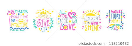Motivational and Greeting Quote and Inscription as Inspiration Typography Vector Set Motivational and Greeting Quote and Inscription as Inspiration Typography Vector Set 118210482