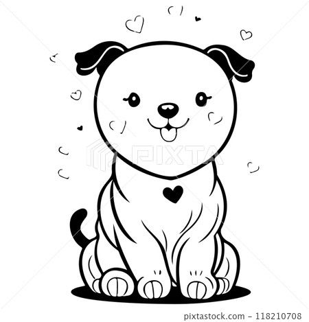 Happy Valentines Day Puppy dog love illustration sketch  118210708