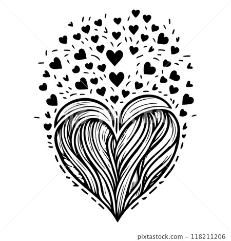 Doodle abstract sketch Love Heart illustration sketch Doodle abstract sketch Love Heart illustration sketch 118211206