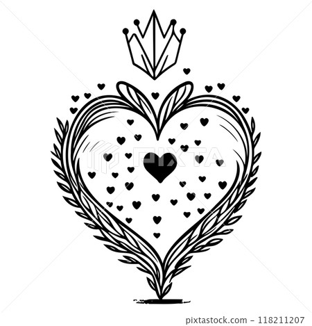 Doodle abstract sketch Love Heart illustration sketch Doodle abstract sketch Love Heart illustration sketch 118211207