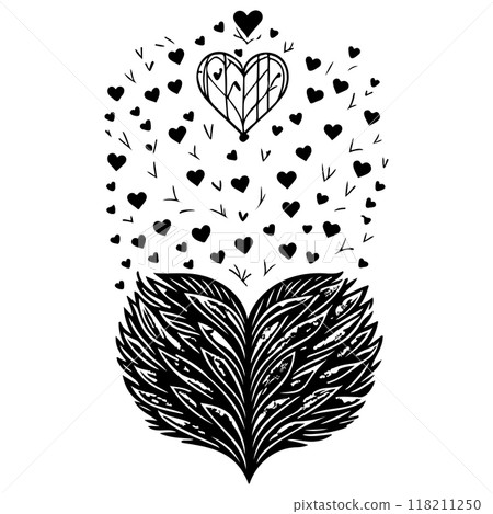 Doodle abstract sketch Love Heart illustration sketch Doodle abstract sketch Love Heart illustration sketch 118211250
