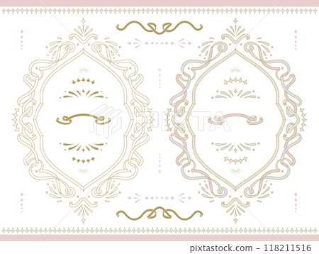 Cute line decorative frame set 118211516