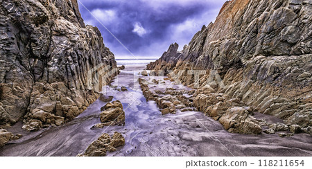 Beach of Los Quebrantos, San Juan de la Arena, Spain Beach of Los Quebrantos, San Juan de la Arena, Spain 118211654