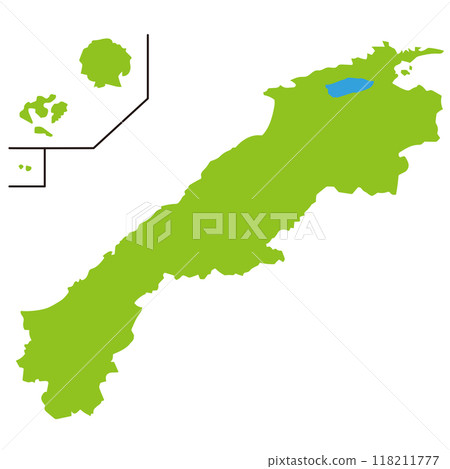Shimane prefecture map icon tourism material 118211777