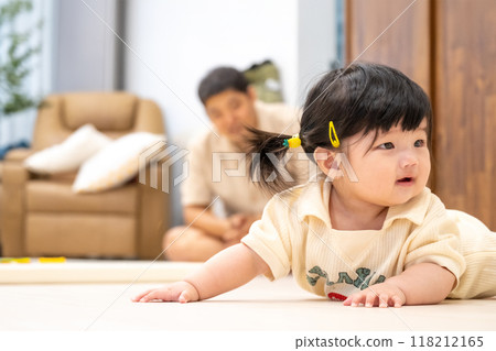 portrait of a baby girl 118212165