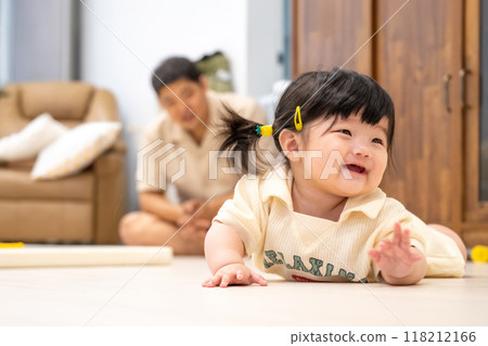 portrait of a baby girl 118212166