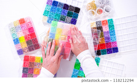 Beads, Hands, top view 118212294