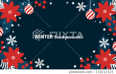 Cute winter decoration. Christmas image frame. Stylish vector illustration material. Cute winter decoration. Christmas image frame. Stylish vector illustration material. 118212523