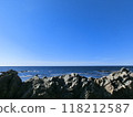 Rocky coast and blue sky 118212587