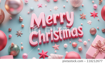 卡通3D圣诞节海报插画字体素材 118212677