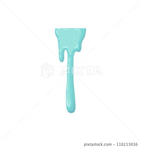 Cartoon sticky slime. Goo liquid slime splatter, mucus splash. Jelly dripping spot flat vector illustration icon 118213016