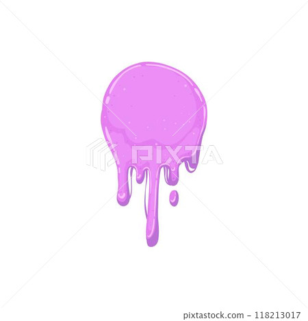 Cartoon sticky slime. Goo liquid slime splatter, mucus splash. Jelly dripping spot flat vector illustration icon Cartoon sticky slime. Goo liquid slime splatter, mucus splash. Jelly dripping spot flat vector illustration icon 118213017