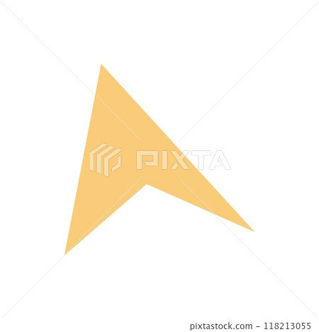 Vintage direction arrow. Retro navigation icon, old simple cursor banner, retro target and navigation pictogram. Vector isolated icon of signboard pointer information illustration 118213055