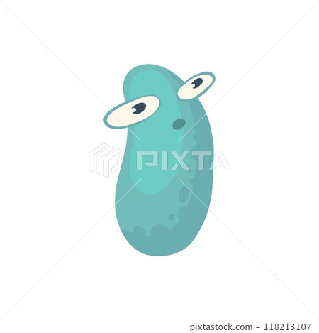 Cartoon bacteria mascot. Virus character, bacterias with funny face. Color microbe and disease virus isolated vector illustration icon. Monster creature organism, bacteria and microbe 118213107
