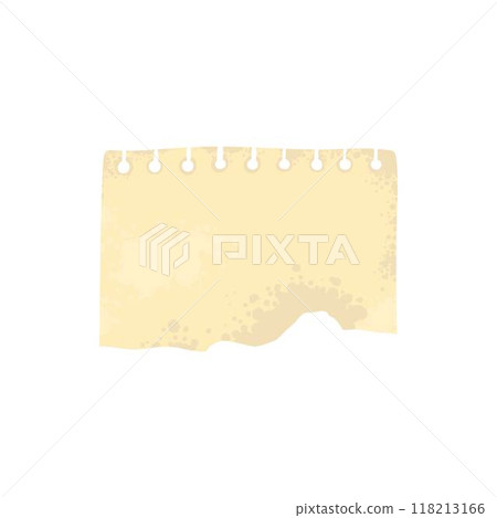 Old scrapbook paper. Crumpled paper page, vintage scrapbook papers and retro photo book scraps. Paper scrap, antique notice or grunge craft memo page. Vector isolated symbol illustration 118213166