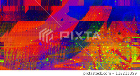 Abstract digital motion glitch distorted banner pixelated texture background Abstract digital motion glitch distorted banner pixelated texture background 118213359