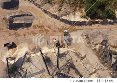 Aerial view of stone jaw crusher plant 118213360