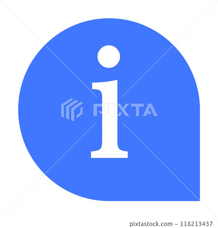 Blue circular sign with white lowercase letter i at the center. Represents information, assistance, or directions. Themes help, information point, customer service, user guide, support indications. Blue circular sign with white lowercase letter i at the center. Represents information, assistance, or directions. Themes help, information point, customer service, user guide, support indications. 118213437