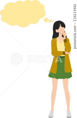 Illustration of a woman thinking Illustration of a woman thinking 118213482