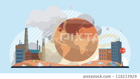 Waste pollution vector illustration. The improper handling waste exacerbates environmental problems and social inequalities Waste management strategies should prioritize ecological sustainability 118213929