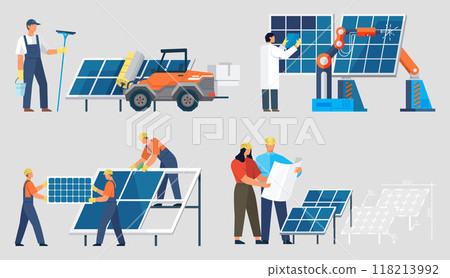 Photovoltaic vector illustration. Electric power serves as foundation for technological advancements in various sectors The integration renewable energy sources is crucial for achieving sustainable 118213992
