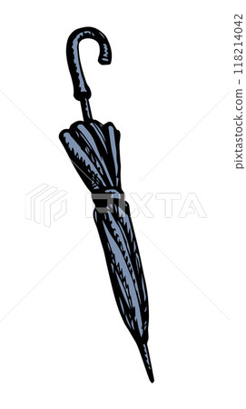 Vector drawing. Vector drawing. Closed umbrella icon Vector drawing. Vector drawing. Closed umbrella icon 118214042