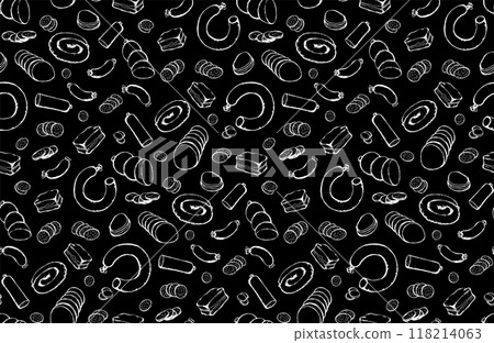 Meat production. Vector drawing food Meat production. Vector drawing food 118214063