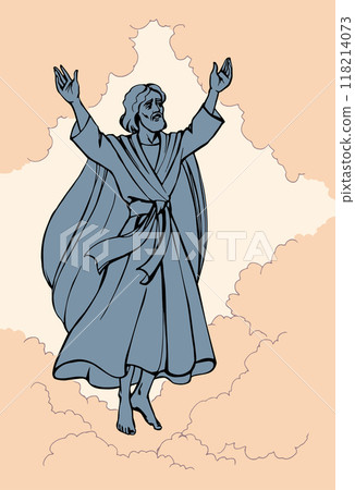 Vector drawing. Jesus ascends into heaven 118214073