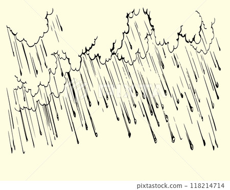 Vector drawing. Heavy rain with hail 118214714