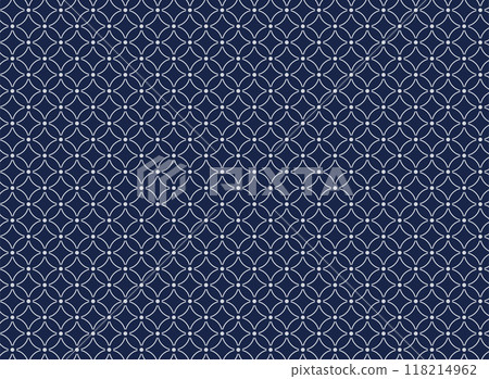 Shippo pattern. Traditional Japanese pattern, seamless pattern. Simple geometric pattern. 118214962