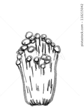 Simple mushroom line drawing illustration 118215042